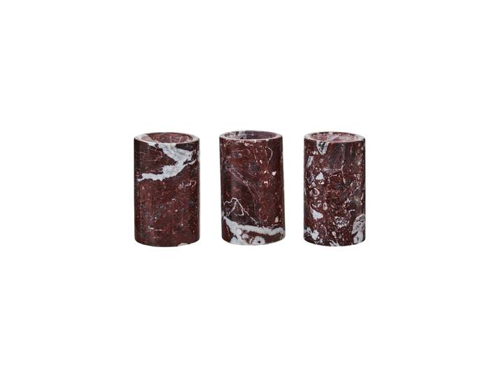 3er Set Marmor Teelichthalter „Salmo“ (3 Stück) Bordeaux FIFTY FIVE SOUTH