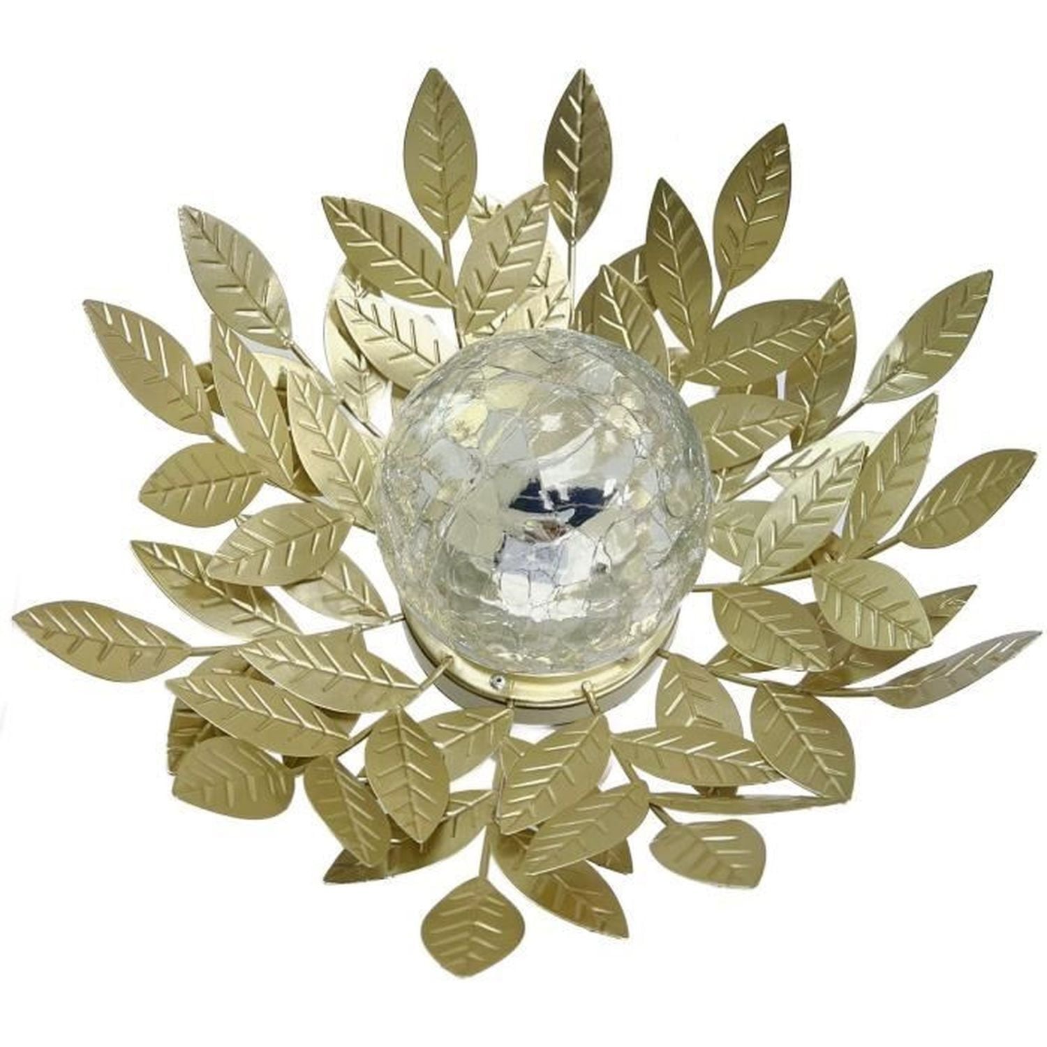 Galix Solaire Solar-Seerose G4495 LED Tuinsfeer in Goud en Gebroken Glas, 26 cm