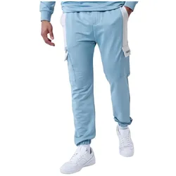 Project X Paris, Herren, Sporthose, jogginghose stil cargo zweifarbig (M), Blau
