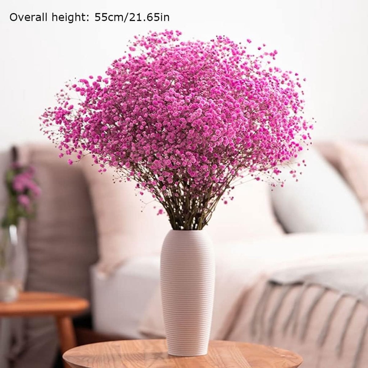 Kunstbloemen met Vaas - Droogboeket Decoratie voor Huis en Kantoor - Roze - 400 Gram