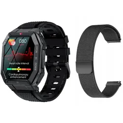 Neuer Smartwatch GlacierX Trail Black + Mesh-Armband GX-TC55 BM