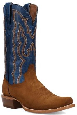 Dan Post Boots Barren (Men's) Casual in Tan/Blue/Suede, Size 11 EW, Leather