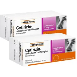 Cetirizin - ratiopharm® Antiallergikum Doppelpack 2X100 St