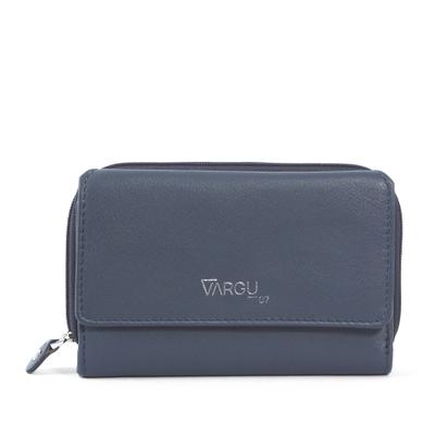Geldbörse VARGU "NILA 1-A mono", Damen, blau (navy), Rindsleder, Kleinlederwaren, LGW zertifiziertes Leder