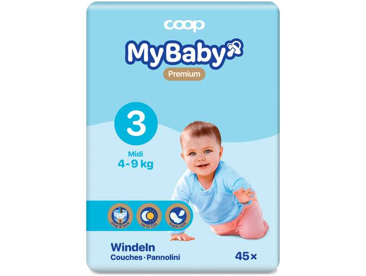 MyBaby My Baby Windeln Grösse 3 Midi 4-9 Kg 45 Stück