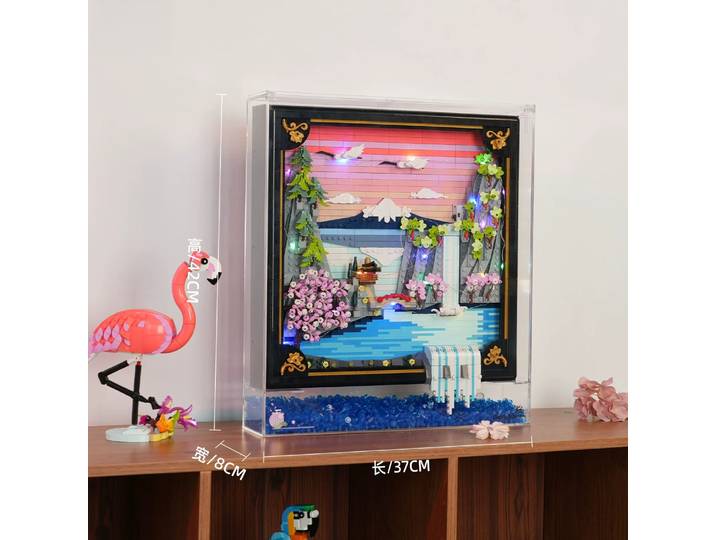 Boîte de présentation en acrylique pour cadre photo intégré, paysage de cerisier Lego 31218 (ensembles Lego non inclus)