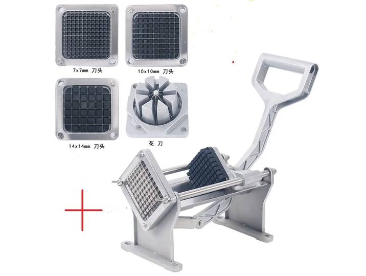 Coupe-croustilles français en acier inoxydable, accessoires de machine à frites, pièces de coupe-croustilles, 4 tailles numériques