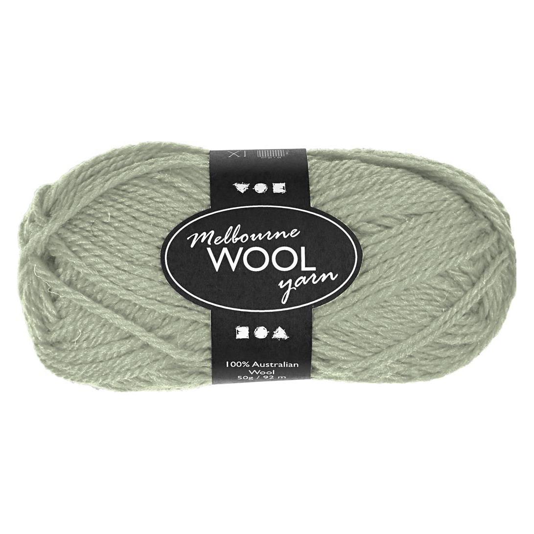 Default Melbourne Wool Yarn, L: 92 m, needle 4-5,5, light green, 50 g/ 1 ball (92 m) (4470510)