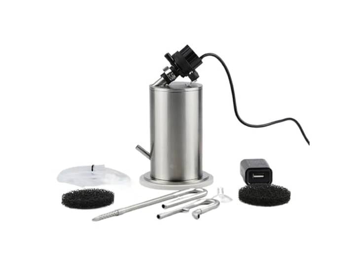 Aquarium Filter, Edelstahl Aquarium Kanister Filter mit Wasserpumpe Mini, Tischplatte, externes Fass (ES60 A)