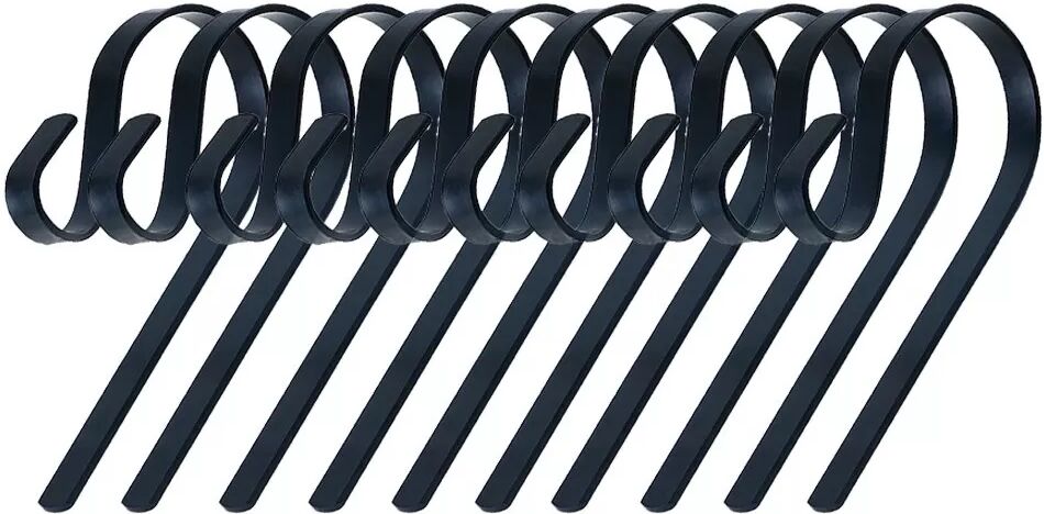 INF 10er-Pack 12cm Edelstahlhaken - Kamin- & Weihnachtsstrumpfhalter Schwarz