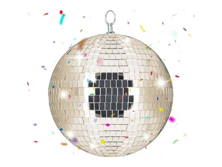 Boule disco Relaxdays\, Ø 20 cm\, boule décorative à suspendre\, boule de fête avec œillet\, boule disco\, couleur champagne