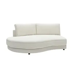 Jette Home Element Abschluss rund links in Cord Sila , weiß , Maße (cm): B: 205 H: 85 T: 166.0