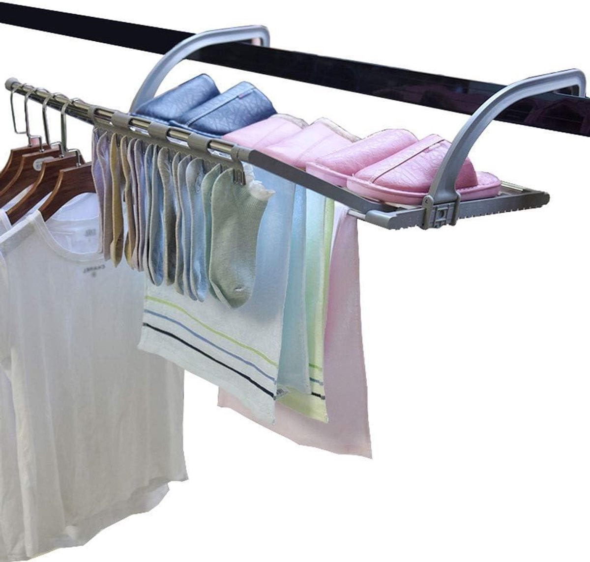 Droogrek Kleding - Opvouwbaar en verstelbaar - Zilver