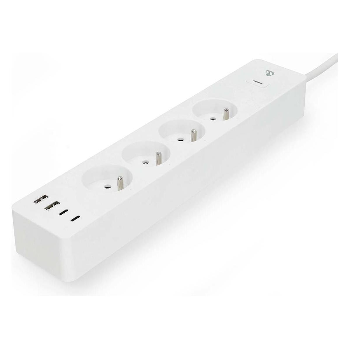 Nedis N WIFIP313EWT - Switchable WLAN socket strip 4-way 4x USB (WIFIP313EWT)