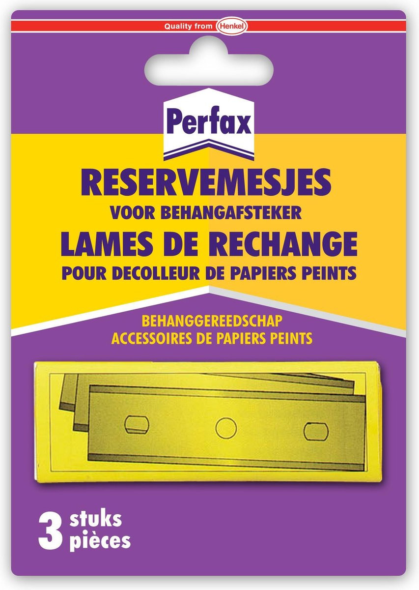Perfax Reservemessen voor Behangafsteker - 3 stuks - Vervangmessen voor efficiënt verwijderen van behang