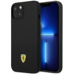 Ferrari FEHMSIP14MBK iPhone 14 Plus 6,7" czarny/black hardcase Silicone Metal Logo Magsafe (Apple iPhone 14 Plus), Smartphone Hülle, Schwarz