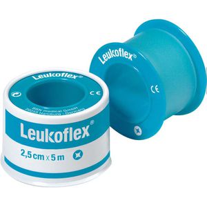 Leukoflex Fixierpflaster Heftpflaster, Rolle, antimikrobiell, hohe Klebekraft, wasserfest, 5m x 2,5cm