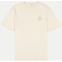 T-Shirt mit Brust- und Rückenprint Beige XL