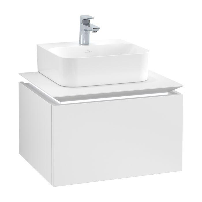 Villeroy & Boch Legato Waschtischunterschrank B731L0MS 60x38x50cm, mit LED-Beleuchtung, White Matt