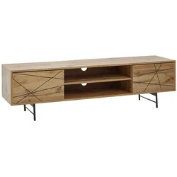 KADIMA DESIGN Lowboard Holz Eiche-Dekor 160x45x40 cm TV-Kommode mit zwei Türen, Design TV-Schrank Hoch, Fernsehtisch Fernsehschrank Modern, Fernsehkommode