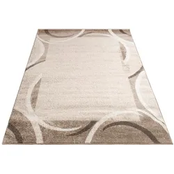 KADIMA DESIGN Teppich Kurzflor Abstraktes Muster Wohnzimmer schmutzabweisend Braun Rechteckig 80x150 | 100% Polypropylen | Florhöhe: 8 mm | nicht waschbar
