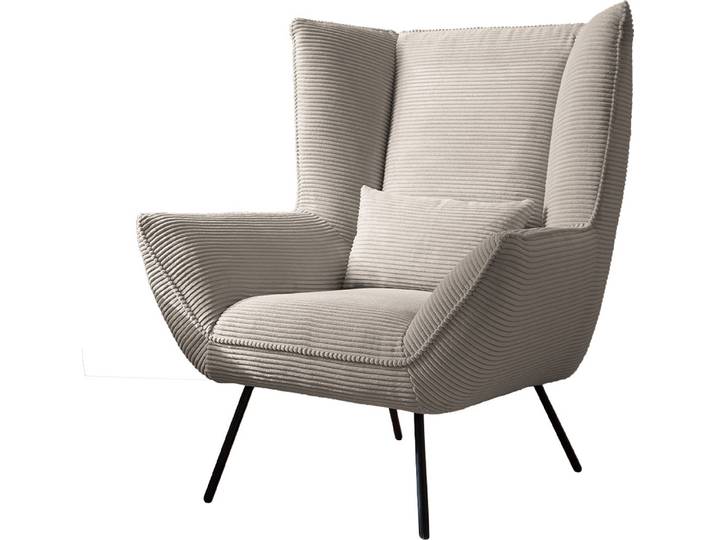 KAWOLA Sessel IVA Relaxsessel Cord steingrau