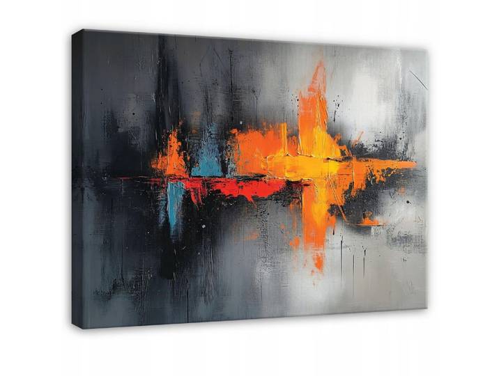 WANDBILD XXL Abstrakt Grau Bunt Modern Wohnzimmer 100x70