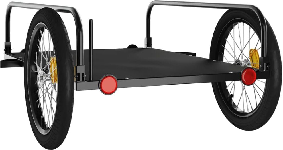 vidaXL Remorque de vélo noir 135x70x37 cm fer