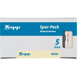 Kopp 404617053 RIVO - Profi-Pack: 5x Abdeckrahmen 2-fach, Farbe: weiß