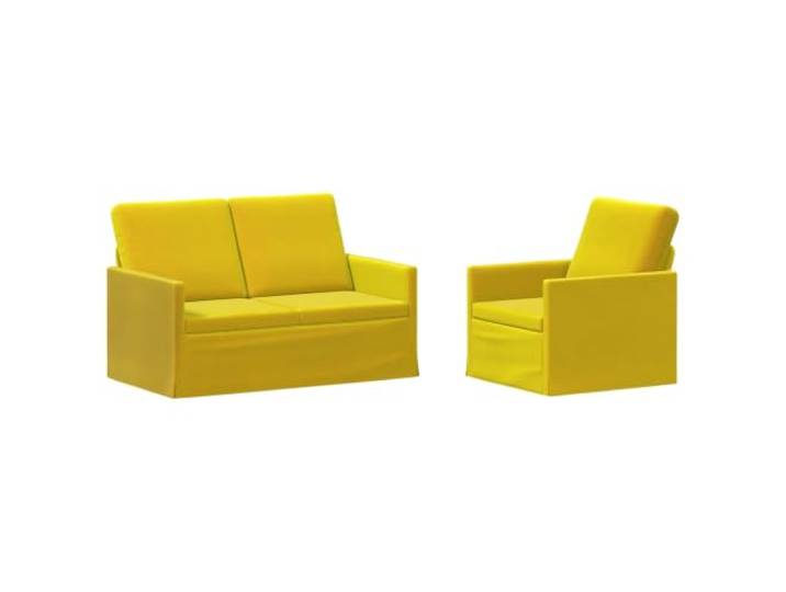 vidaXL Sofa-Set 2 pcs Gelb Samt (V) Samtpolsterung für Komfort und Style, Metallrahmen sorgt für hohe Stabilität, Für maximalen Komfort gemacht