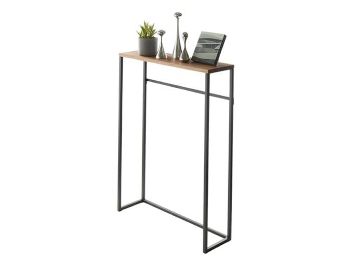YAMAZAKI Tower Console d'entrée\, en Acier avec Plateau en Bois\, Noire