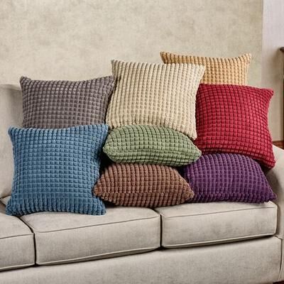 P/Kaufmann Home "Premier Puff Tailored Pillow 18"" Square, 18"" Square, Harvest Gold"