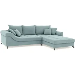 SOMETA Ecksofa Taylor Stoff Blau Aqua