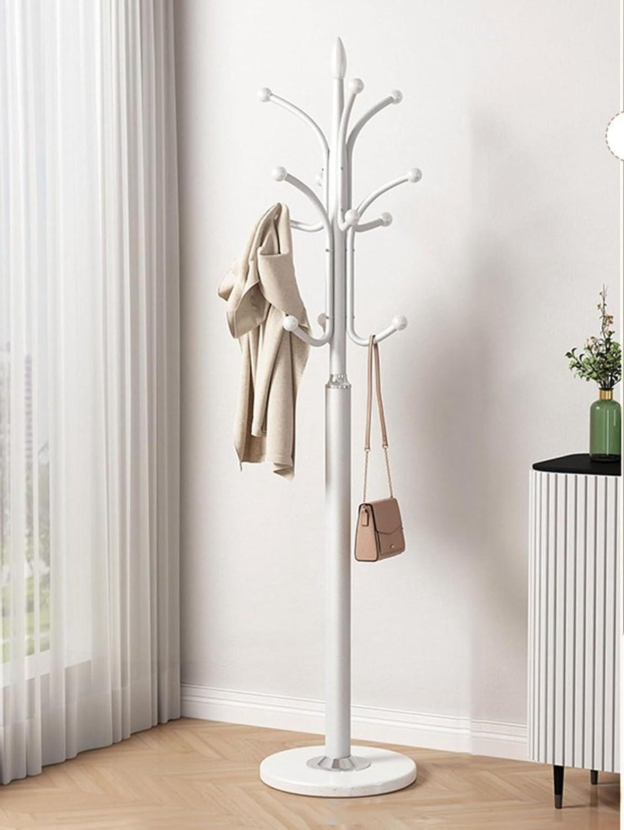 Zwarte metalen kapstok standaard met stevig stalen frame, Hoogte: 180 cm