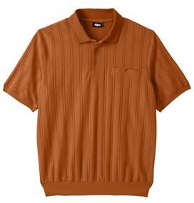 Men's Big & Tall No Tuck Polo Shirt by KingSize in Ginger (Size 6XL)