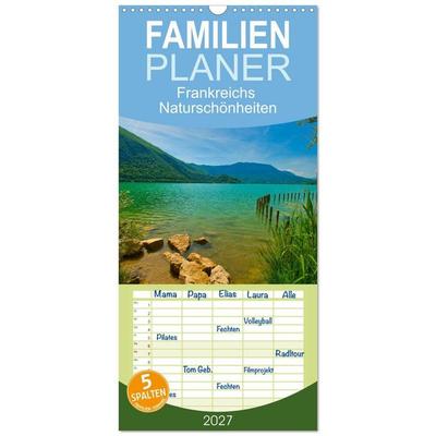 Familienplaner 2027 - Frankreichs Naturschönheiten mit 5 Spalten (Wandkalender, 21 x 45 cm) CALVENDO