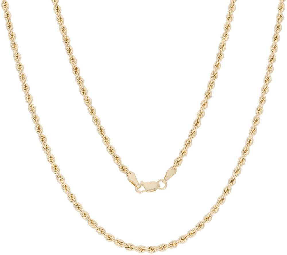 Collierkettchen FIRETTI "Schmuck Geschenk Gold 585 Kordelkettengliederung 3,0 mm breit" Gr. 50, gold (gelbgoldfarben), Halsketten, Damen, 50, Gelbgold 585, B: 3mm, Collierkettchen, B:3mm