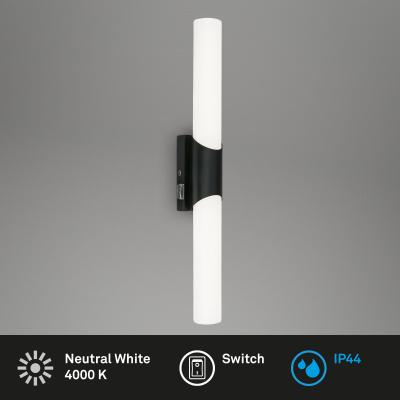 BRILONER LEUCHTEN LED Spiegelleuchte "KLAK", matt, schwarz, 1, H: 6,8cm, 1 Stk., Leuchten, 47 x 6,5 x 6,8 cm, Badezimmer, Spiegel, Badlampe