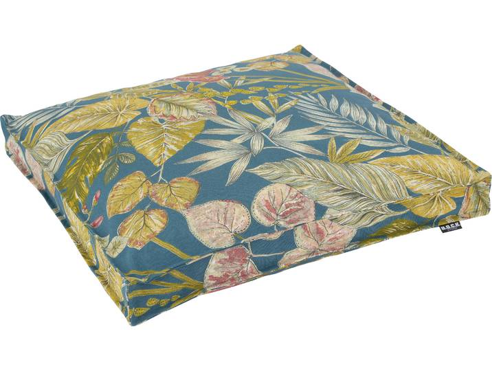 Sitzkissen H.O.C.K. Eliza-Bouquet Outdoor Sitzkissen , blau (petrol, geblümt gemustert), B:50cm H:5cm L:50cm, Polyacryl (dralon), Dekokissen_Sitzkissen_Kissenhüllen, Sitzkissen, Outdoor geeignet