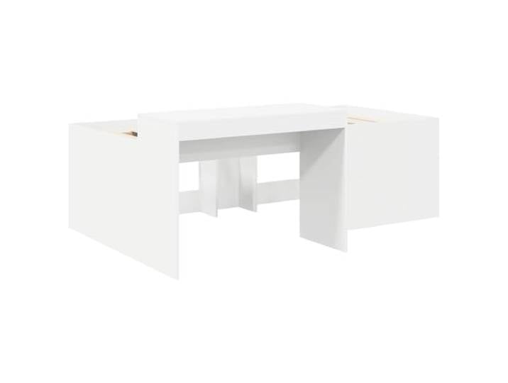 KTHLBRH Hochbett mit Schreibtisch weiß 80 x 200 cm Technisches Holz, feste Lattenroste, feste Unterstützung, einfache Montage, Verwendung im Innenbereich