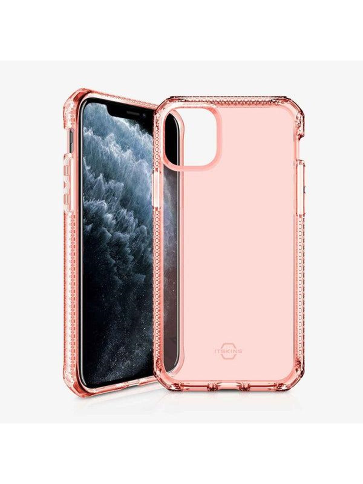 ITSKINS SPECTRUM CLEAR cover for iPhone 11 Pro / XS / X. Coral red