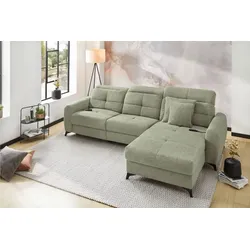 Ecksofa mit Funktion Chillout Stoff Grün Hellgrün