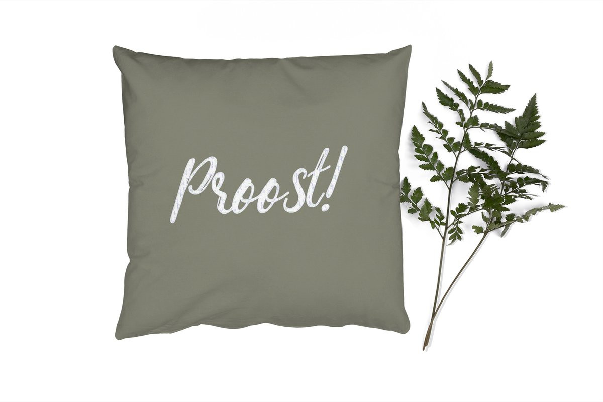 PillowMonkey Sierenkussen Proost met Quotes voor in de Woonkamer, 45 x 45 cm