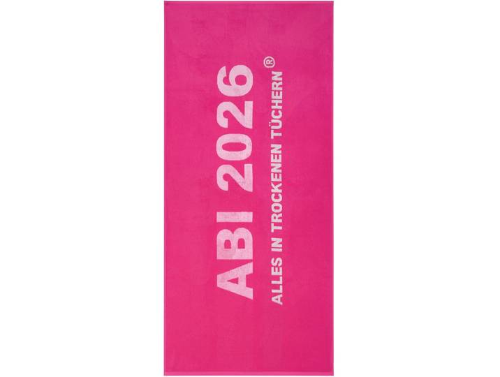Strandtuch EGERIA ABI 2026 , pink, B:75cm L:180cm, Frottier, Obermaterial: 100% Baumwolle, Handtücher, Strandtuch, 75x180 cm, ABI 2025-Alles in trockenen Tüchern