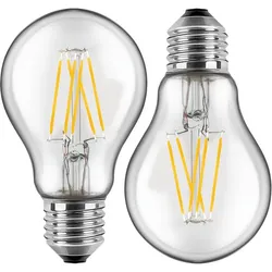 LED Filament Lampe Birnenform 7W (60W) E27 810lm WW Glas (klar), DOPPELPACK