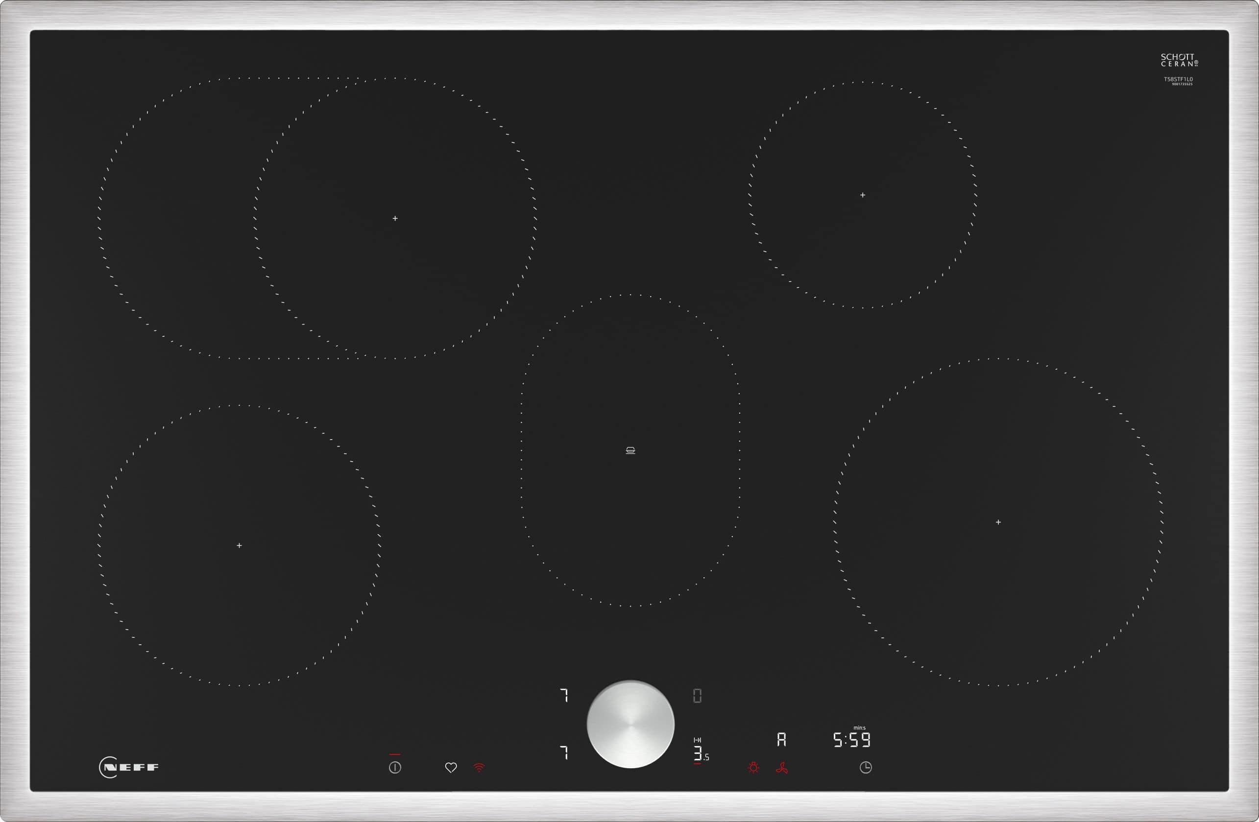 Neff T58STF1L0 autarkes 80 cm Induktions Kochfeld/Herdplatte 5 Zone(n)