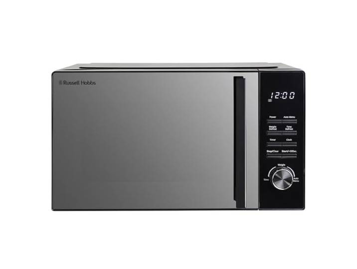 Russell Hobbs Digitale Flachbett-Mikrowelle mit 800 W Leistung, 8 Auto-Cook-Menüs, Auftaufunktion und Kindersicherung in Schwarz, RHFM2365B
