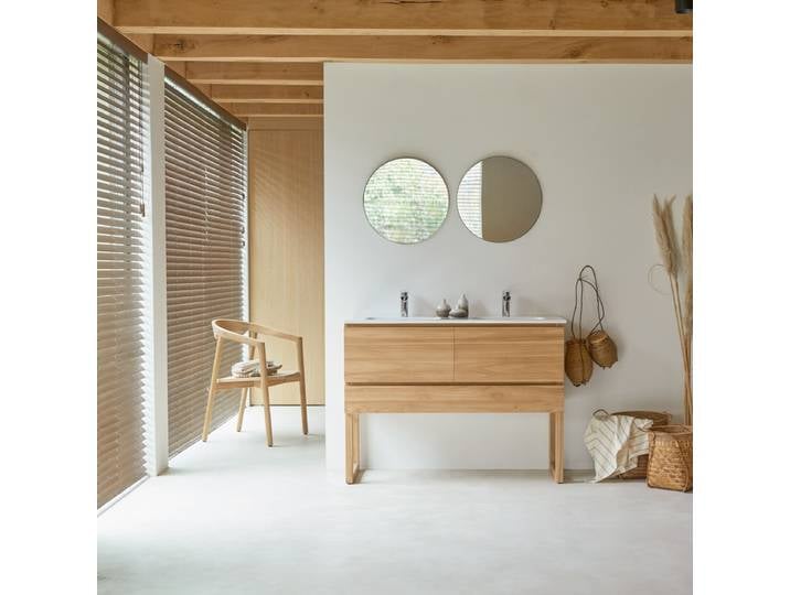 Waschtisch aus Teakholz mit Waschbecken aus Keramik 120 Edgar - Natur