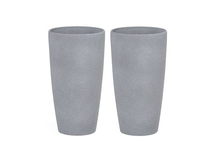 BLUMENKÜBEL 2er-Set grau rund 23/23/42 cm Abdera