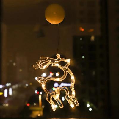 Inspire Select LED Christmas Window Sucker Lights Battery Powered Hanging Holiday Decor Lamp elk